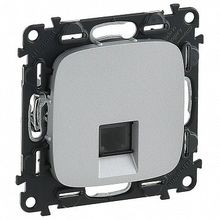 Розетка телефонная 1xRJ11 VALENA ALLURE, алюминий |  код. 753938 |  Legrand