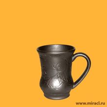 Чашка керамическая 0,25л декорированная гончарная чернолощеная