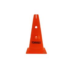 Конус спортивный Torres 38см оранжевый с отверстиями для штанги