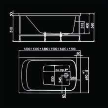 Акриловая ванна 1ACReal Gamma 150x70