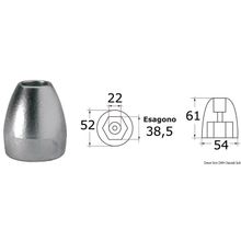Osculati Aluminium ogive anode for Bravo III, 43.966.51