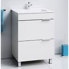 Aqwella Тумба с раковиной Бриг 60 белая, 2 ящика