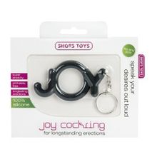 Черное эрекционное кольцо Joy Cocking Черный