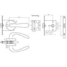 F.LLI Razeto & Casareto Замок дверной врезной F.LLI Razeto & Casareto 701504 60 x 65 x 9 мм с ручкой и накладками