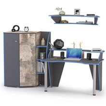 Нижегородмебель и К Молодёжный набор мебели Индиго компоновка 2 цвет тёмно серый граффити ID - 295802