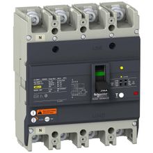 Автоматический выключатель с дифференциальной защитой 36кA 415В 4P3Т 200A EasyPact EZC | код. EZCV250H4200 | Schneider Electric