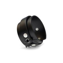 Браслет кожаный ручной работы, черный