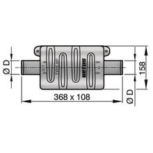 Vetus Глушитель пластиковый Vetus DEMPMP45 368 x 108 x 158 мм патрубки под шланг диаметром 45 мм