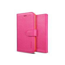 Кожаный чехол SGP Spigen Leather Wallet Case illuzion Mandarine Rosa (Розовый цвет) для iPhone 5