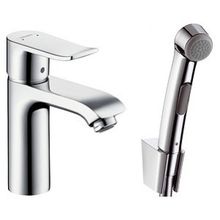 Смеситель Hansgrohe Metris 31285000 для раковины с гигиеническим душем