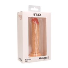 Телесный реалистичный фаллоимитатор Realistic Cock 9  - 23,5 см. (телесный)