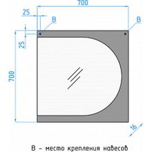 Зеркало Style Line Адонис 70 черное