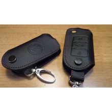 Кожаный чехольчик для выкидного ключа Фольксваген, 3 кнопки (lb-026)