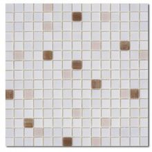 Смесь из стеклянной мозаики Rose Mosaic White Rose (плитка 20x20 мм), матрица 327*327 мм (в коробке 4,28 м2)