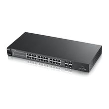 ZyXEL GS1910-24 Интеллектуальный коммутатор Gigabit Ethernet с 24 разъемами RJ-45 из которых 4 совмещены с SFP-слотами p n: GS1910-24