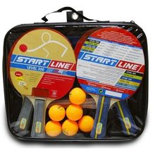 Набор 4 Ракетки Start Line Level 200, 6 Мячей Club Select, Сетка с креплением, упаковано в сумку на молнии с ручкой