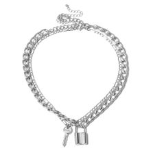 Многослойное колье "Замок и ключ" (арт. 81107-7)