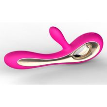 Lelo Ярко-розовый вибратор с клиторальным стимулятором Soraya Cerise - 22 см. (ярко-розовый)