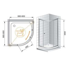 Душевой уголок CEZARES ANIMA R-1 ANIMA-W-R-1-90-C-Cr-IV