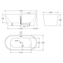 Акриловая ванна BB71-1700-NERO BelBagno BB71-1700-NERO Черный