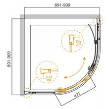 Душевой уголок CEZARES PRATICO-R-1 PRATICO-R-1-90-P-Cr
