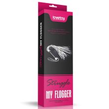 Серебристая плетка Struggle My Flogger с черной ручкой - 45 см. (243733)