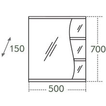 СанТа Зеркальный шкаф Волна 50 L