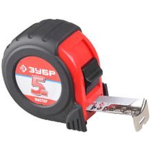 Рулетка ЗУБР "МАСТЕР", обрезиненный корпус, на карточке, 5 м   25 мм