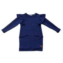 Leya.me Платье - кокон синее с воланами ALD 011