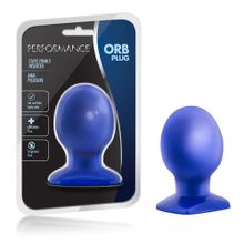 Blush Novelties Синяя шаровидная пробка Performance Orb Plug - 10,2 см.