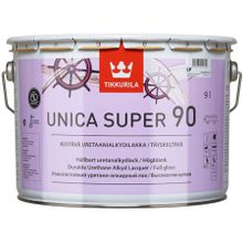 ТИККУРИЛА Уника Супер 90 лак глянцевый (9л)   TIKKURILA Unica Super 90 лак по дереву глянцевый (9л)