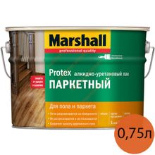 МАРШАЛЛ Protex лак паркетный матовый (0,75л)   MARSHALL Protex лак паркетный алкидно-уретановый матовый (0,75л)