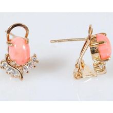 Серьги с кораллом "Чайка"