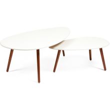 Tetchair Стол журнальный HAMPTON, Белый (ножки орех)