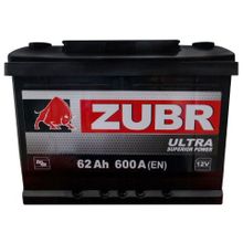 Аккумулятор автомобильный Zubr Ultra 6СТ-62 прям. 242x175x175