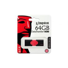 KINGSTON USB 3.1 3.0 2.0  64GB  DataTraveler  DT106 черный с красным BL1