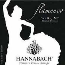 827MT Black FLAMENCO Комплект струн для классической гитары желтый нейлон посеребренные Hannabach