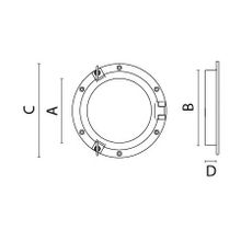 Foresti & Suardi Иллюминатор круглый Foresti & Suardi 8D.16.C 150 х 4 мм из хромированной латуни