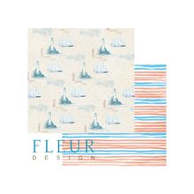 "Fleur Design" Лист бумаги для скрапбукинга "Круиз" ,коллекция "Морская прогулка",30 на 30, плотность 190 гр