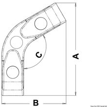 Osculati Angle fairlead w rollers 120°, 40.209.20