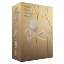 Seven Creations Женский страпон DOUBLE VIBRATING STRAP-ON с вагинальной пробкой - 17 см. (телесный)