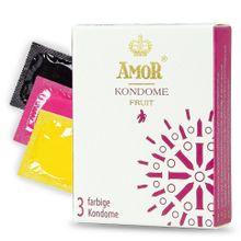 Ароматизированные презервативы AMOR Fruit - 3 шт. (223928)