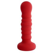 Dream Toys Красная рельефная пробка MENZSTUFF RIBBED PROBE - 21 см. (красный)