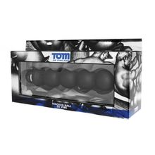 XR Brands Анальный вибромассажер Tom of Finland Stacked Ball 5 Mode Vibe - 24 см. (черный)