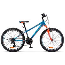 24" STELS Navigator-400V 2018 (21ск, стал, аморт.вилка, Vbr, EF500 TY300 TY300 трещотка)(V040, рама 12", темно-синий красный)