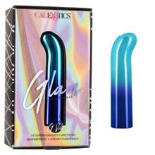 California Exotic Novelties Голубой изогнутый мини-вибромассажер Glam G Vibe - 12 см. (голубой)