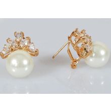 Серьги с жемчугом "С треугольником"