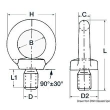 Osculati Male forged eyebolt AISI316 6 mm, 39.158.06