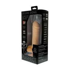 Dream Toys Вибратор-реалистик с кнопкой на стволе PURRFECT SILICONE DELUXE ONE TOUCH 7INCH - 18 см. (телесный)