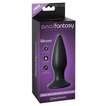 Чёрная малая анальная вибропробка Small Rechargeable Anal Plug - 10,9 см.